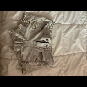 light faded jean shorts